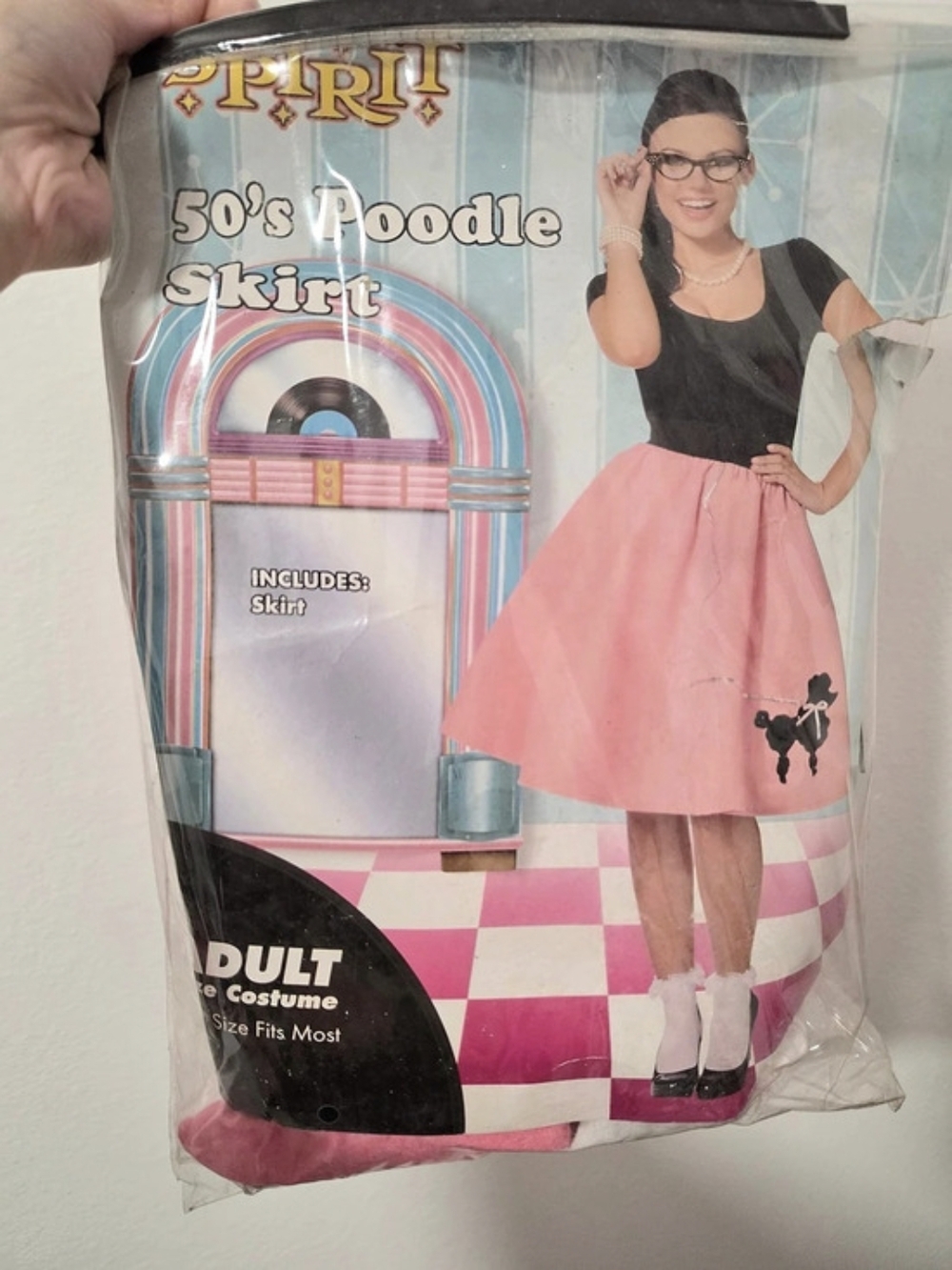 Spirit Halloween 50's Poodle Skirt Pink & Black